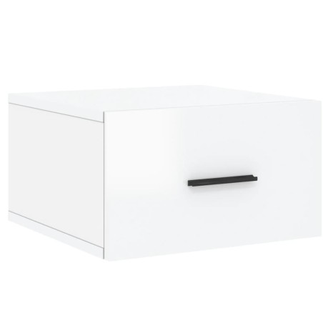 vidaXL Mesita de noche de pared blanco brillo 35x35x20 cm