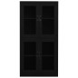 vidaXL Armario oficina de acero y vidrio templado negro 90x40x180 cm vidaXL Armario oficina de acero y vidrio templado negro 90x40x180 cm