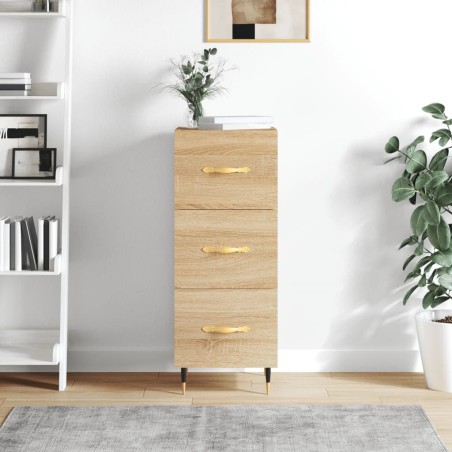 vidaXL Aparador madera contrachapada color roble Sonoma 34,5x34x90 cm