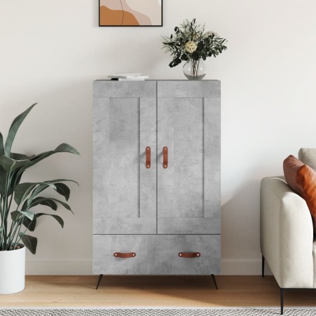vidaXL Aparador alto madera de ingeniería gris hormigón 69,5x31x115 cm