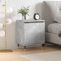 vidaXL Mesita de noche madera de ingeniería gris hormigón 40x30x50 cm