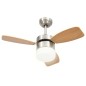 vidaXL Ventilador de techo con luz con mando marrón claro 76 cm vidaXL Ventilador de techo con luz con mando marrón claro 76 cm