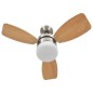 vidaXL Ventilador de techo con luz con mando marrón claro 76 cm vidaXL Ventilador de techo con luz con mando marrón claro 76 cm