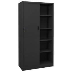 vidaXL Armario de oficina puerta corredera acero antracita 90x40x180cm