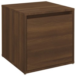 vidaXL Cajón taburete madera contrachapada marrón roble 40,5x40x40 cm