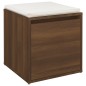 vidaXL Cajón taburete madera contrachapada marrón roble 40,5x40x40 cm vidaXL Cajón taburete madera contrachapada marrón roble 40,5x40x40 cm