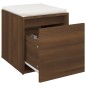 vidaXL Cajón taburete madera contrachapada marrón roble 40,5x40x40 cm vidaXL Cajón taburete madera contrachapada marrón roble 40,5x40x40 cm