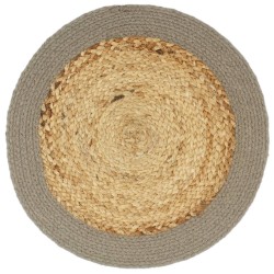 vidaXL Mantel individual 6 uds yute y algodón natural y gris 38 cm
