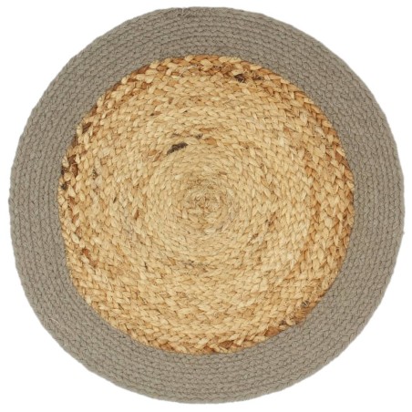 vidaXL Mantel individual 6 uds yute y algodón natural y gris 38 cm