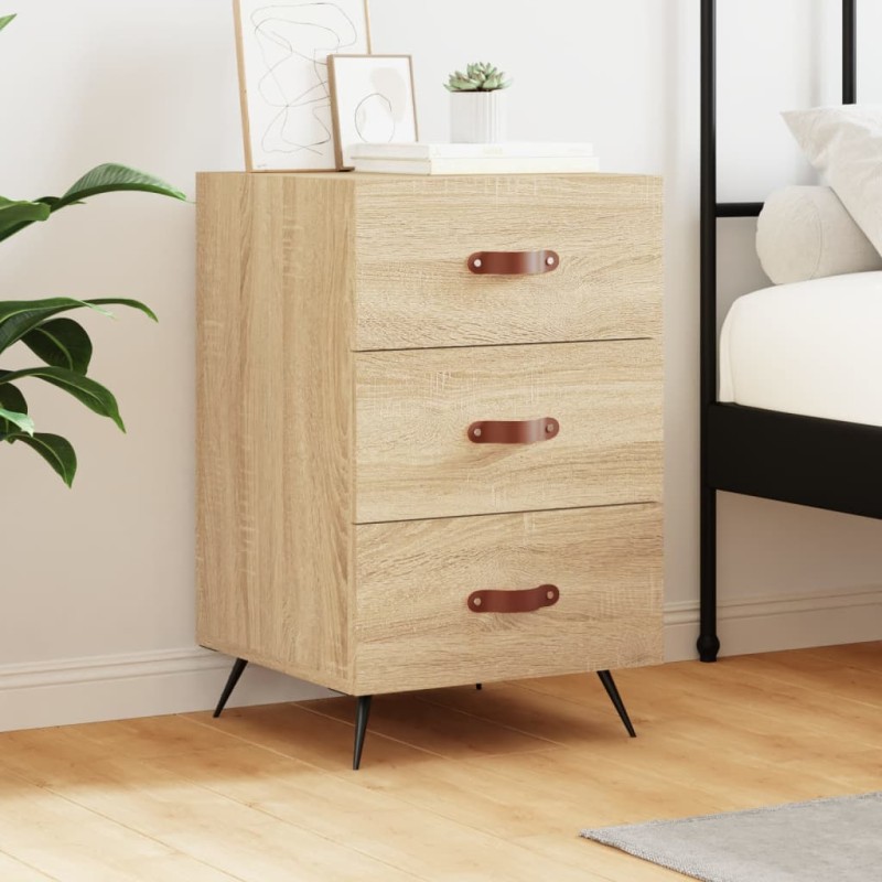 vidaXL Mesita de noche madera de ingeniería roble Sonoma 40x40x66 cm vidaXL Mesita de noche madera de ingeniería roble Sonoma 40x40x66 cm