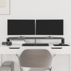 vidaXL Soporte de monitor madera maciza de pino gris 100x27x10 cm