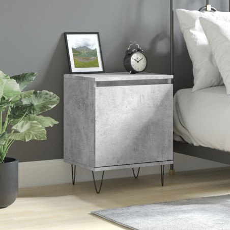 vidaXL Mesita de noche madera de ingeniería gris hormigón 40x30x50 cm