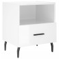 vidaXL Mesita de noche madera de ingeniería blanco brillo 40x35x47,5cm vidaXL Mesita de noche madera de ingeniería blanco brillo 40x35x47,5cm