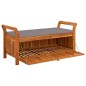 vidaXL Banco almacenaje jardín con cojín madera maciza de acacia 126cm vidaXL Banco almacenaje jardín con cojín madera maciza de acacia 126cm