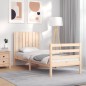 vidaXL Estructura de cama individual con cabecero madera maciza vidaXL Estructura de cama individual con cabecero madera maciza
