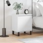 vidaXL Mesita de noche madera de ingeniería blanco brillo 40x30x50 cm vidaXL Mesita de noche madera de ingeniería blanco brillo 40x30x50 cm