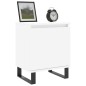 vidaXL Mesita de noche madera de ingeniería blanco brillo 40x30x50 cm vidaXL Mesita de noche madera de ingeniería blanco brillo 40x30x50 cm