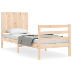 vidaXL Estructura de cama individual con cabecero madera maciza