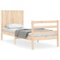 vidaXL Estructura de cama individual con cabecero madera maciza vidaXL Estructura de cama individual con cabecero madera maciza