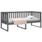 vidaXL Sofá cama madera maciza de pino gris 90x190 cm