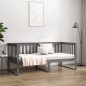vidaXL Sofá cama madera maciza de pino gris 90x190 cm