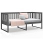 vidaXL Sofá cama madera maciza de pino gris 90x190 cm