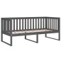 vidaXL Sofá cama madera maciza de pino gris 90x190 cm