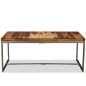 vidaXL Mesa de comedor de madera maciza de sheesham y acero 180 cm
