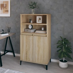 vidaXL Aparador alto madera contrachapada color roble 60x36x110 cm