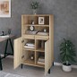 vidaXL Aparador alto madera contrachapada color roble 60x36x110 cm vidaXL Aparador alto madera contrachapada color roble 60x36x110 cm