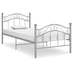 vidaXL Estructura de cama de metal gris 90x200 cm