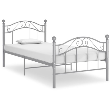 vidaXL Estructura de cama de metal gris 90x200 cm