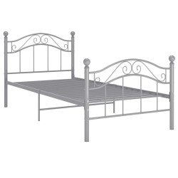 vidaXL Estructura de cama de metal gris 90x200 cm