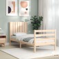 vidaXL Estructura de cama individual con cabecero madera maciza vidaXL Estructura de cama individual con cabecero madera maciza