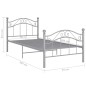 vidaXL Estructura de cama de metal gris 90x200 cm