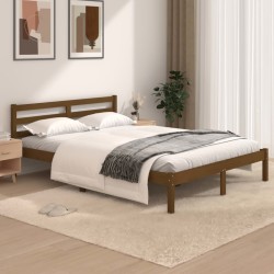 vidaXL Estructura de cama madera maciza de pino marrón miel 120x190 cm