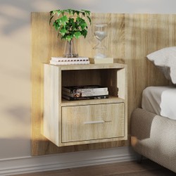 vidaXL Mesita de noche de pared roble Sonoma
