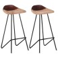 vidaXL Taburetes de cocina 2 unidades cuero auténtico marrón vidaXL Taburetes de cocina 2 unidades cuero auténtico marrón