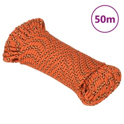 vidaXL Cuerda de barco polipropileno naranja 5 mm 50 m