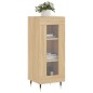 vidaXL Aparador madera contrachapada color roble Sonoma 34,5x34x90 cm vidaXL Aparador madera contrachapada color roble Sonoma 34,5x34x90 cm