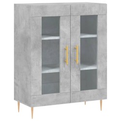 vidaXL Aparador de madera de ingeniería gris hormigón 69,5x34x90 cm