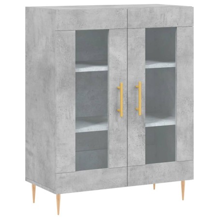 vidaXL Aparador de madera de ingeniería gris hormigón 69,5x34x90 cm