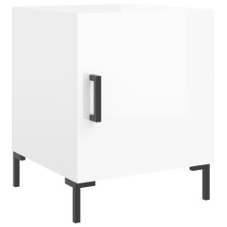 vidaXL Mesita de noche madera de ingeniería blanco brillo 40x40x50 cm