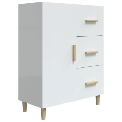 vidaXL Aparador de madera contrachapada blanco brillante 69,5x34x90 cm