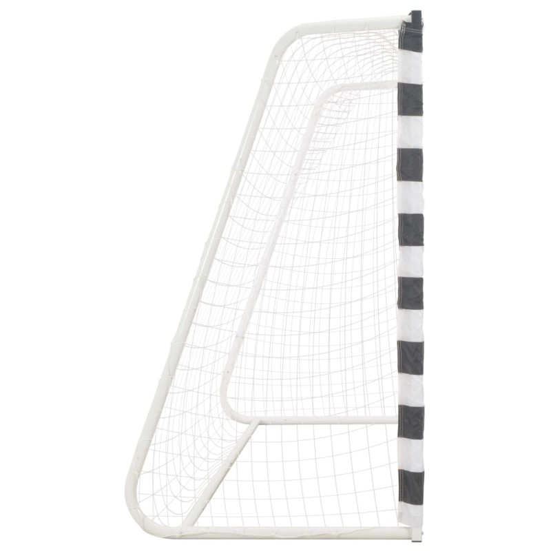 vidaXL Portería de fútbol de metal blanco y negro 300x160x90 cm vidaXL Portería de fútbol de metal blanco y negro 300x160x90 cm