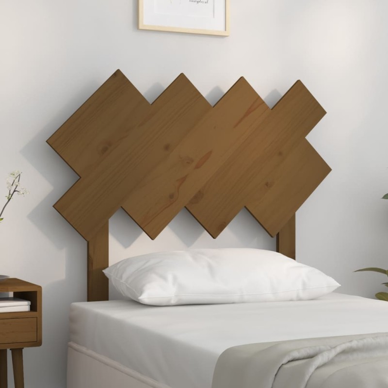 vidaXL Cabecero de cama madera maciza de pino marrón miel 92x3x81 cm vidaXL Cabecero de cama madera maciza de pino marrón miel 92x3x81 cm