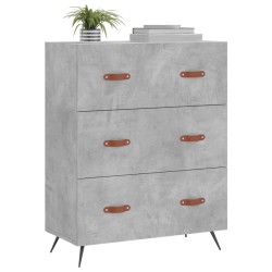 vidaXL Cómoda madera de ingeniería gris hormigón 69,5x34x90 cm