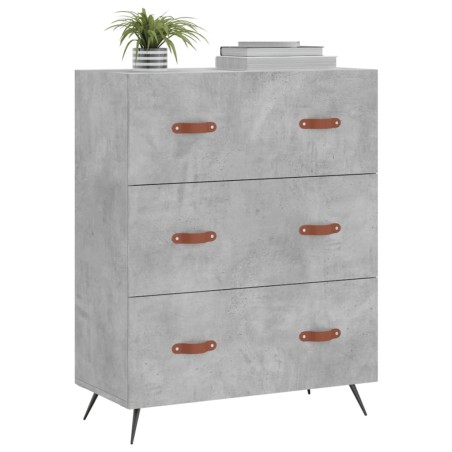 vidaXL Cómoda madera de ingeniería gris hormigón 69,5x34x90 cm