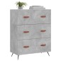 vidaXL Cómoda madera de ingeniería gris hormigón 69,5x34x90 cm