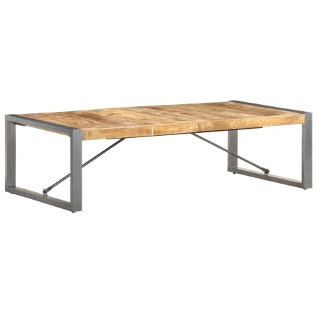 vidaXL Mesa de centro madera de mango rugosa 140x70x40 cm